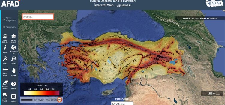 Türkiye Deprem Tehlike Haritaları İnteraktif Web Uygulaması